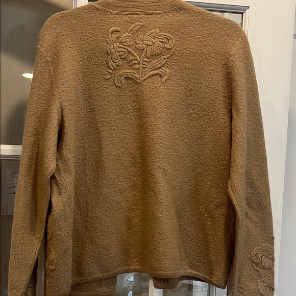 Talbots Brown Embroidered Wool Cardigan Vintage - Picture 7 of 8